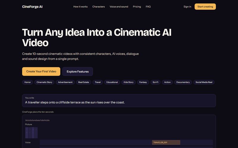 Cineforge AI product screenshot